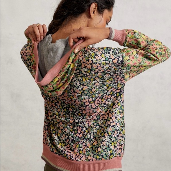 Anthropologie Conditions Apply Floral Hoodie Botanical Pattern Size Small - Picture 4 of 13